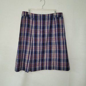 Doncaster Sport Skirt Womens 12 Plaid‎ Pleated Wool Blend Lined Acedemia